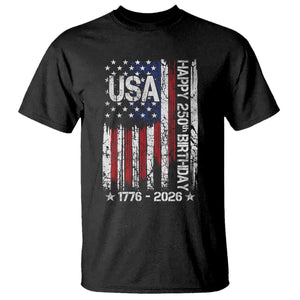 250 Years America Anniversary Flag T Shirt 4th of July Patriotic Independence Day TS10 Black Print Your Wear