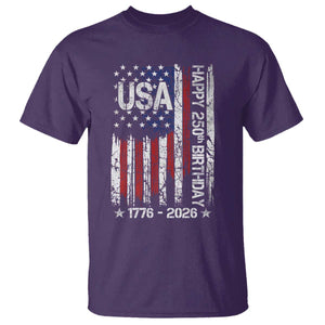 250 Years America Anniversary Flag T Shirt 4th of July Patriotic Independence Day TS10 Purple Print Your Wear
