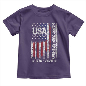250 Years America Anniversary Flag Toddler T Shirt 4th of July Patriotic Independence Day TS10 Purple Print Your Wear