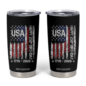 250 Years America Anniversary Flag Tumbler Cup 4th of July Patriotic Independence Day TS10 Black Print Your Wear