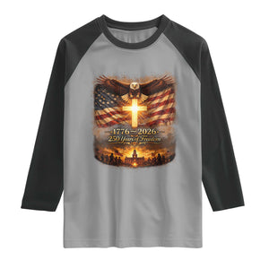 250th Anniversary USA Raglan Shirt 1776 2026 4th of July Patriotic Us 250 Flag TS10 Sport Gray Black Print Your Wear