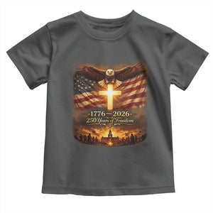 250th Anniversary USA Toddler T Shirt 1776 2026 4th of July Patriotic Us 250 Flag TS10 Dark Heather Print Your Wear