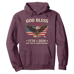 God Bless America 250th Anniversary Hoodie 250 Years USA 4th Of July TS10 Maroon Print Your Wear