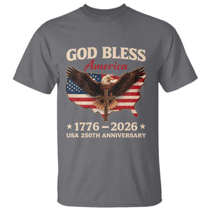 God Bless America 250th Anniversary T Shirt 250 Years USA 4th Of July TS10 Charcoal Print Your Wear
