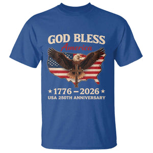 God Bless America 250th Anniversary T Shirt 250 Years USA 4th Of July TS10 Royal Blue Print Your Wear