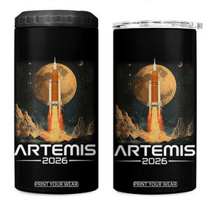 Launch To The Moon Mission 4 in 1 Can Cooler Tumbler TS10 One Size: 16 oz Black Print Your Wear