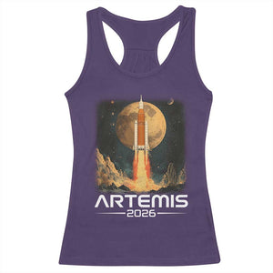 Launch To The Moon Mission Racerback Tank Top TS10 Purple Print Your Wear