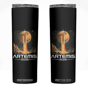Launch To The Moon Mission Skinny Tumbler TS10 Black Print Your Wear