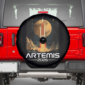 Launch To The Moon Mission Spare Tire Cover TS10 Black Print Your Wear