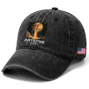 Launch To The Moon Mission Washed Cotton Baseball Cap TS10 Print Your Wear