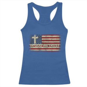 In God We Trust Christian US Flag Racerback Tank Top TS10 Royal Blue Print Your Wear