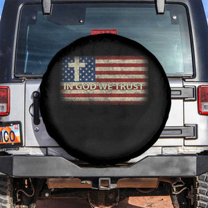 In God We Trust Christian US Flag Spare Tire Cover TS10 No hole Black Print Your Wear