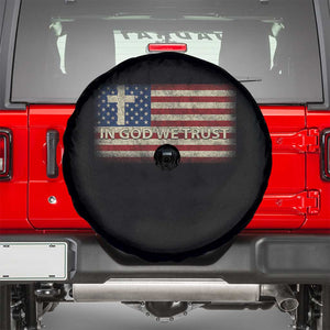 In God We Trust Christian US Flag Spare Tire Cover TS10 Black Print Your Wear