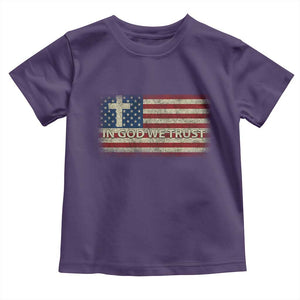 In God We Trust Christian US Flag Toddler T Shirt TS10 Purple Print Your Wear