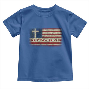 In God We Trust Christian US Flag Toddler T Shirt TS10 Royal Blue Print Your Wear