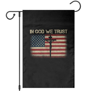Christian USA Flag Garden Flag American Christ Faith Cross Patriotic In God We Trust TS10 Black Print Your Wear