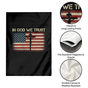 Christian USA Flag Garden Flag American Christ Faith Cross Patriotic In God We Trust TS10 Print Your Wear