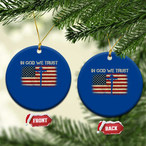 Christian USA Flag Ceramic Ornament American Christ Faith Cross Patriotic In God We Trust TS10 1pc Blue Print Your Wear