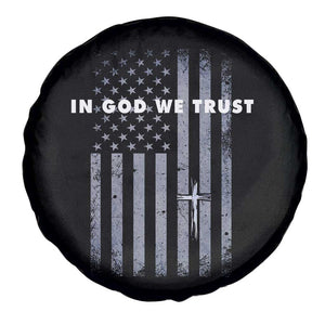 USA Flag Religious Quote Spare Tire Cover In God We Trust American Patriotic Faith 4th of July Cross TS10 Print Your Wear