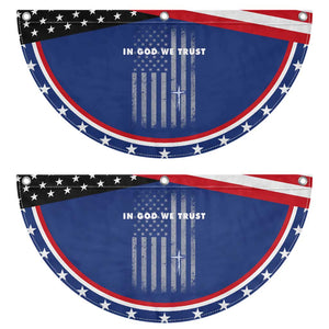 USA Flag Religious Quote Patriotic Fan Flag In God We Trust American Faith 4th of July Cross