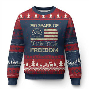 250 Years United States Ugly Christmas Sweater We The People 1776 2026 Flag Memorial Day Patriotic 250th Birthday TS10 Navy Red Print Your Wear