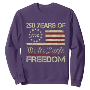 250 Years United States Sweatshirt We The People 1776 2026 Flag Memorial Day Patriotic 250th Birthday TS10 Purple Print Your Wear