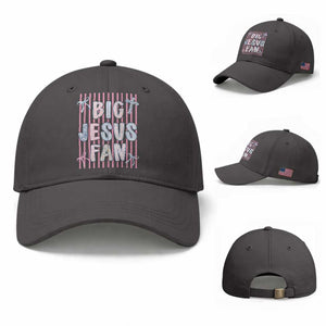 Big Jesus Fan Baseball Cap Striped Preppy Christian Believer Faith God Religious Gifts TS10 Baseball Cap Universal Fit Dark Gray Print Your Wear
