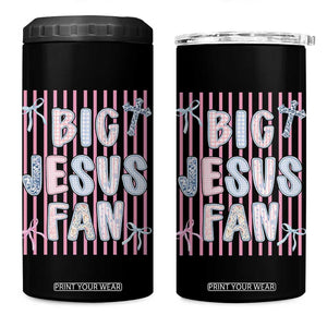 Big Jesus Fan 4 in 1 Can Cooler Tumbler Striped Preppy Christian Believer Faith God Religious Gifts TS10 One Size: 16 oz Black Print Your Wear