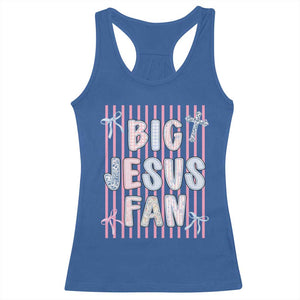 Big Jesus Fan Racerback Tank Top Striped Preppy Christian Believer Faith God Religious Gifts TS10 Royal Blue Print Your Wear