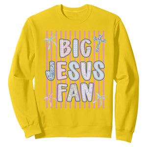 Big Jesus Fan Sweatshirt Striped Preppy Christian Believer Faith God Religious Gifts TS10 Daisy Print Your Wear