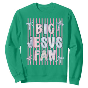 Big Jesus Fan Sweatshirt Striped Preppy Christian Believer Faith God Religious Gifts TS10 Irish Green Print Your Wear