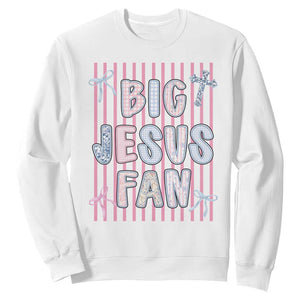 Big Jesus Fan Sweatshirt Striped Preppy Christian Believer Faith God Religious Gifts TS10 White Print Your Wear