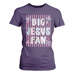 Big Jesus Fan T Shirt For Women Striped Preppy Christian Believer Faith God Religious Gifts TS10 Purple Print Your Wear