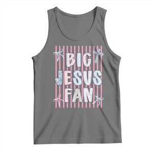 Big Jesus Fan Tank Top Striped Preppy Christian Believer Faith God Religious Gifts TS10 Black Heather Print Your Wear