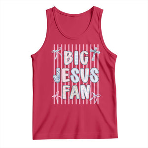 Big Jesus Fan Tank Top Striped Preppy Christian Believer Faith God Religious Gifts TS10 Red Print Your Wear
