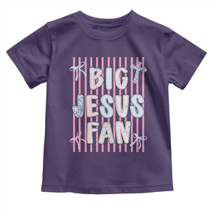 Big Jesus Fan Toddler T Shirt Striped Preppy Christian Believer Faith God Religious Gifts TS10 Purple Print Your Wear