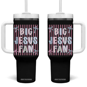 Big Jesus Fan Tumbler With Handle Striped Preppy Christian Believer Faith God Religious Gifts TS10 One Size: 40 oz Black Print Your Wear