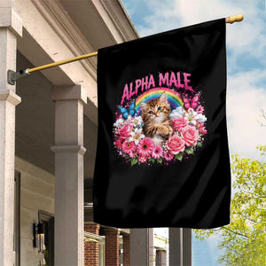 Alpha Male Garden Flag Funny Cat Kitten Meme Rainbow Floral TS10 Print Your Wear