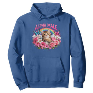 Alpha Male Hoodie Funny Cat Kitten Meme Rainbow Floral TS10 Royal Blue Print Your Wear