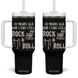 70th Birthday Gift For Men Tumbler With Handle Funny Man Saying Gag Gift 70 Years Old Birthday TS10 One Size: 40 oz Black Print Your Wear