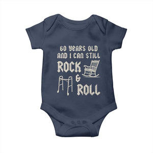 60th Birthday Gift For Men Baby Onesie Funny Man Saying Gag Gift 60 Years Old Birthday TS10 Navy Print Your Wear