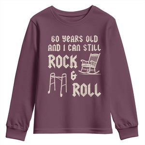 60th Birthday Gift For Men Youth Sweatshirt Funny Man Saying Gag Gift 60 Years Old Birthday TS10 Maroon Print Your Wear