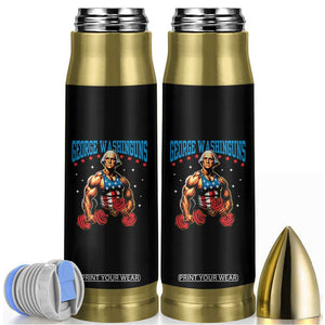 Funny George Washington Gym Bullet Tumbler Muscular Flex Workout 4th of July TS10 Black Print Your Wear