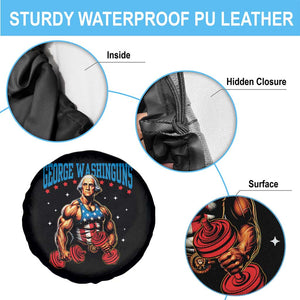 Funny George Washington Gym Spare Tire Cover Muscular Flex Workout 4th of July TS10 Print Your Wear