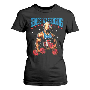 Funny George Washington Gym T Shirt For Women Muscular Flex Workout 4th of July TS10 Black Print Your Wear