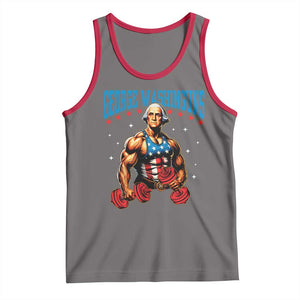 Funny George Washington Gym Tank Top Muscular Flex Workout 4th of July TS10 Deep Heather Red Print Your Wear