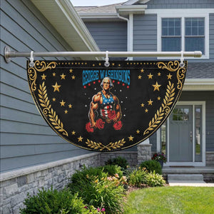 Funny George Washington Gym Patriotic Fan Flag Muscular Flex Workout 4th of July