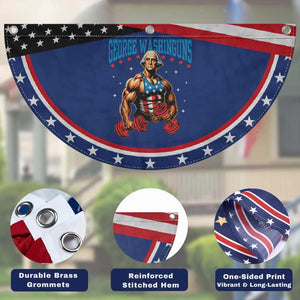Funny George Washington Gym Patriotic Fan Flag Muscular Flex Workout 4th of July
