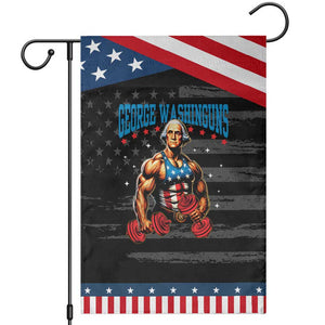 Funny George Washington Gym Garden Flag Muscular Flex Workout 4th of July TS10 Distressed Black Blue Print Your Wear