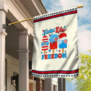 4th of July American Flag Popsicle Garden Flag Tastes Like Freedom Patriotic Funny TS10 Modern Beige Red Print Your Wear